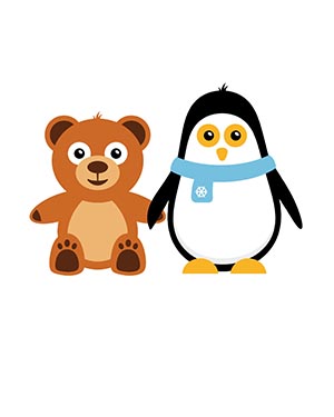 Affiche 8x10 personnalisée - Ours et pingouin